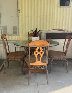 Round Glass Top Dining Table
