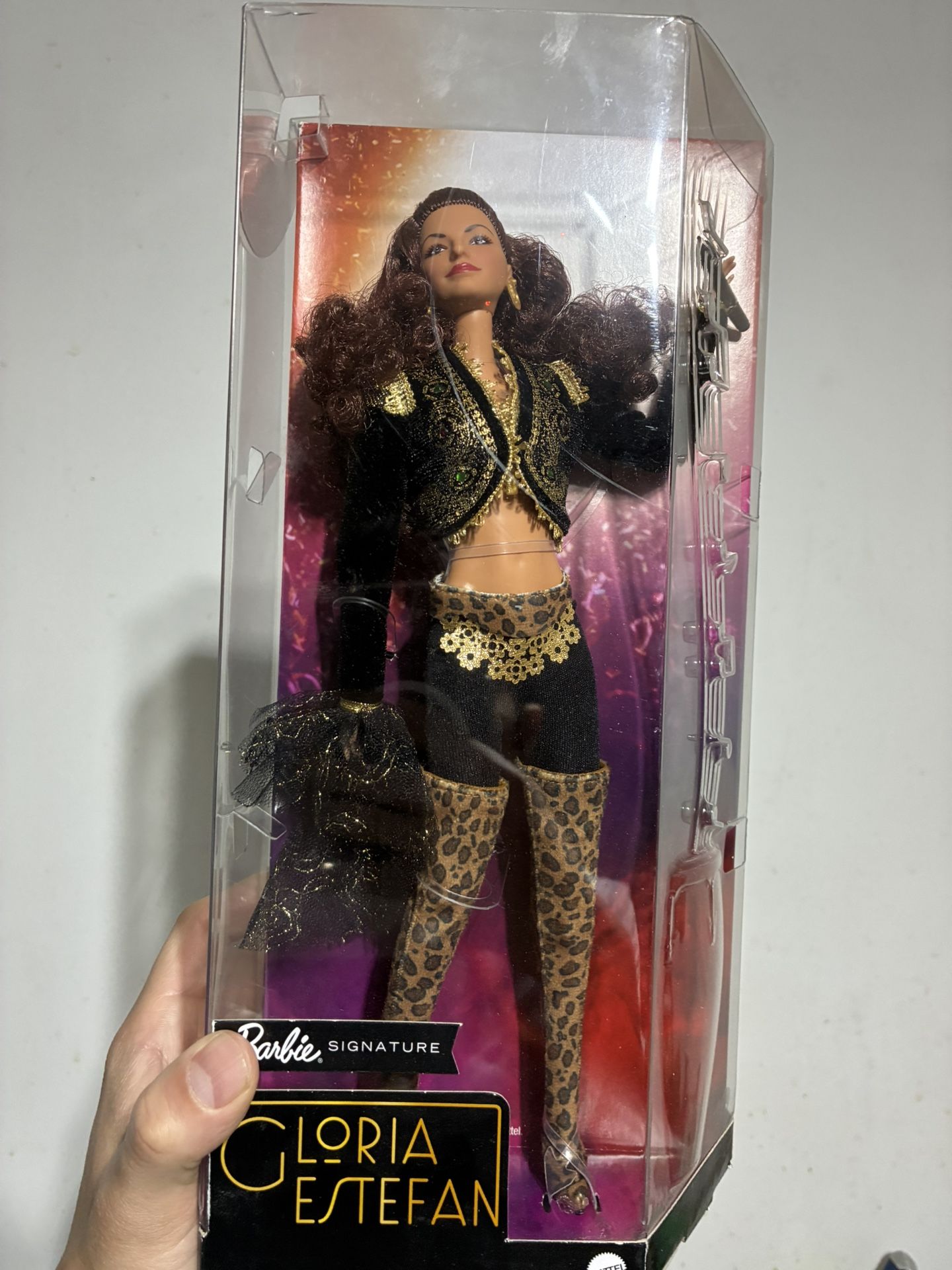 Barbie Signature Gloria Estefan Barbie Doll Gold Black Outfit Mattel HCB85 NEW