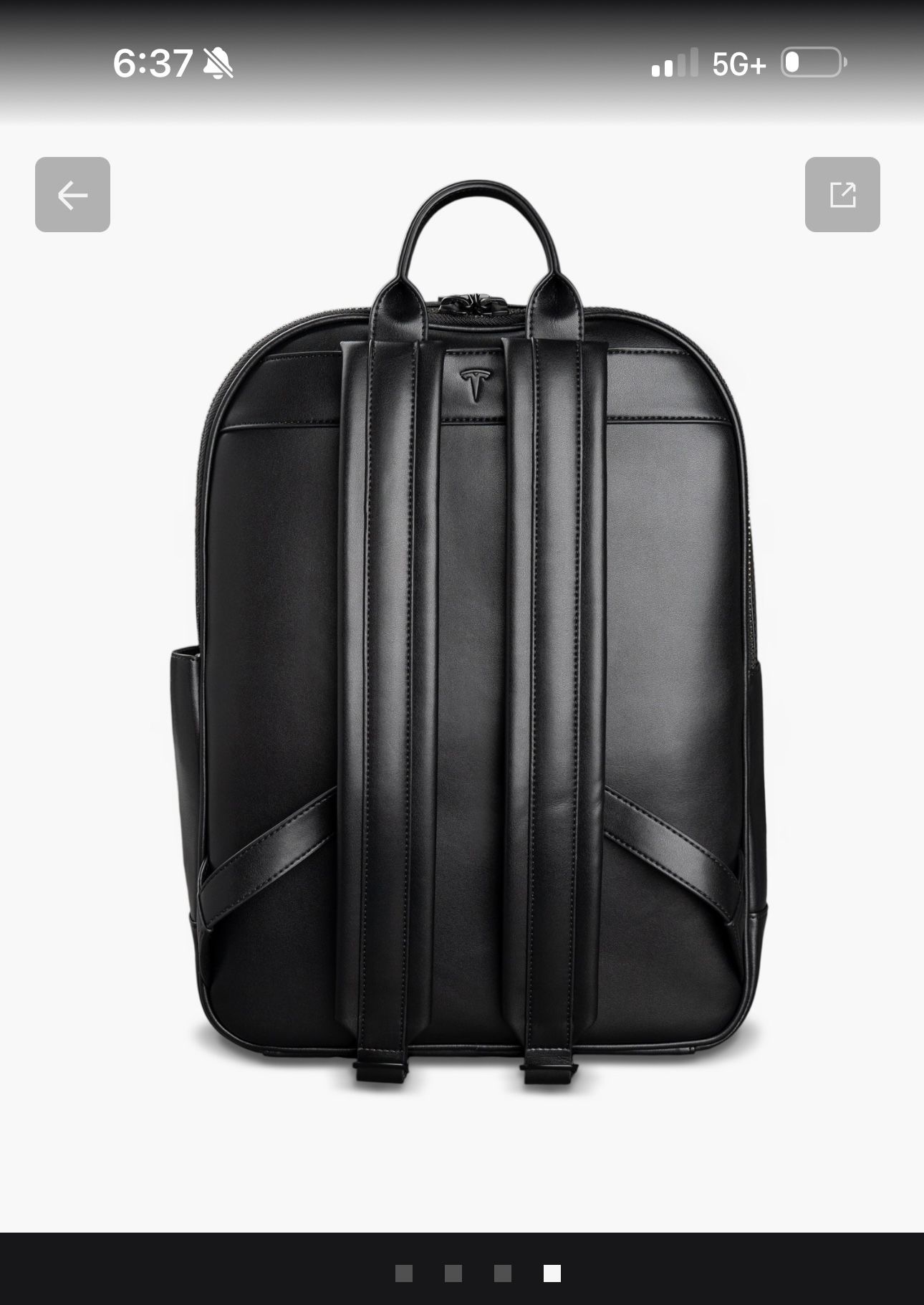 Tesla Mega Mini Pack Backpack Black Vegan Leather Official‎ Tesla Store w/ Cover NEW Tesla Mega Pack In Black. (backpack) Sold Out! for Sale  main image 3