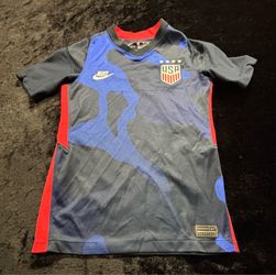 Boy Small Nike USA Soccer Dri-FIT Youth Training Jersey Navy/Blue Camo