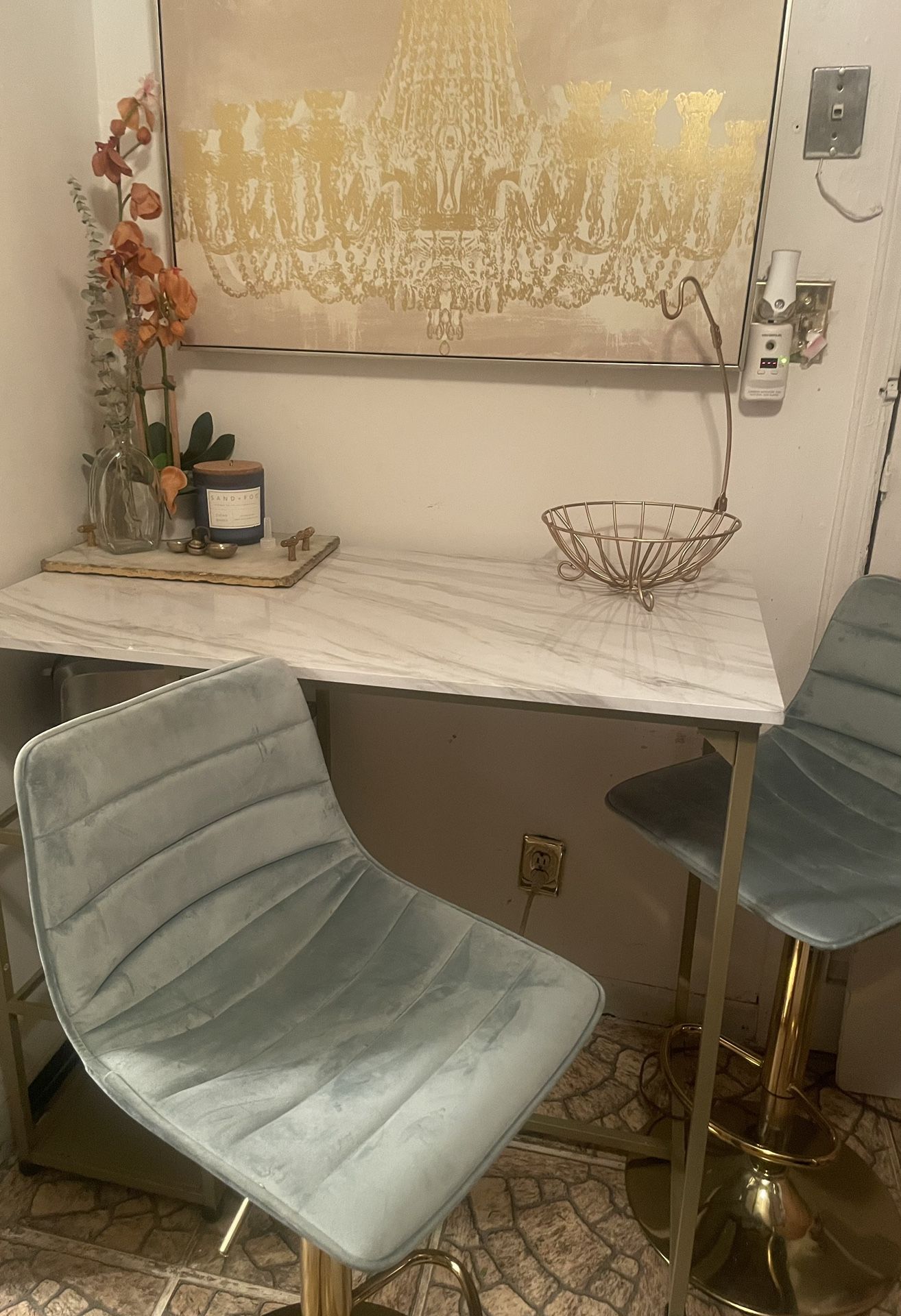 Kitchen Island With Two Bar Stools