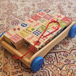 Wooden Alphabet Block Wagon