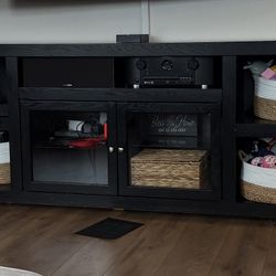 Used Gorgeous Used 8 Foot TV stand With Glass Super Heavy  $100