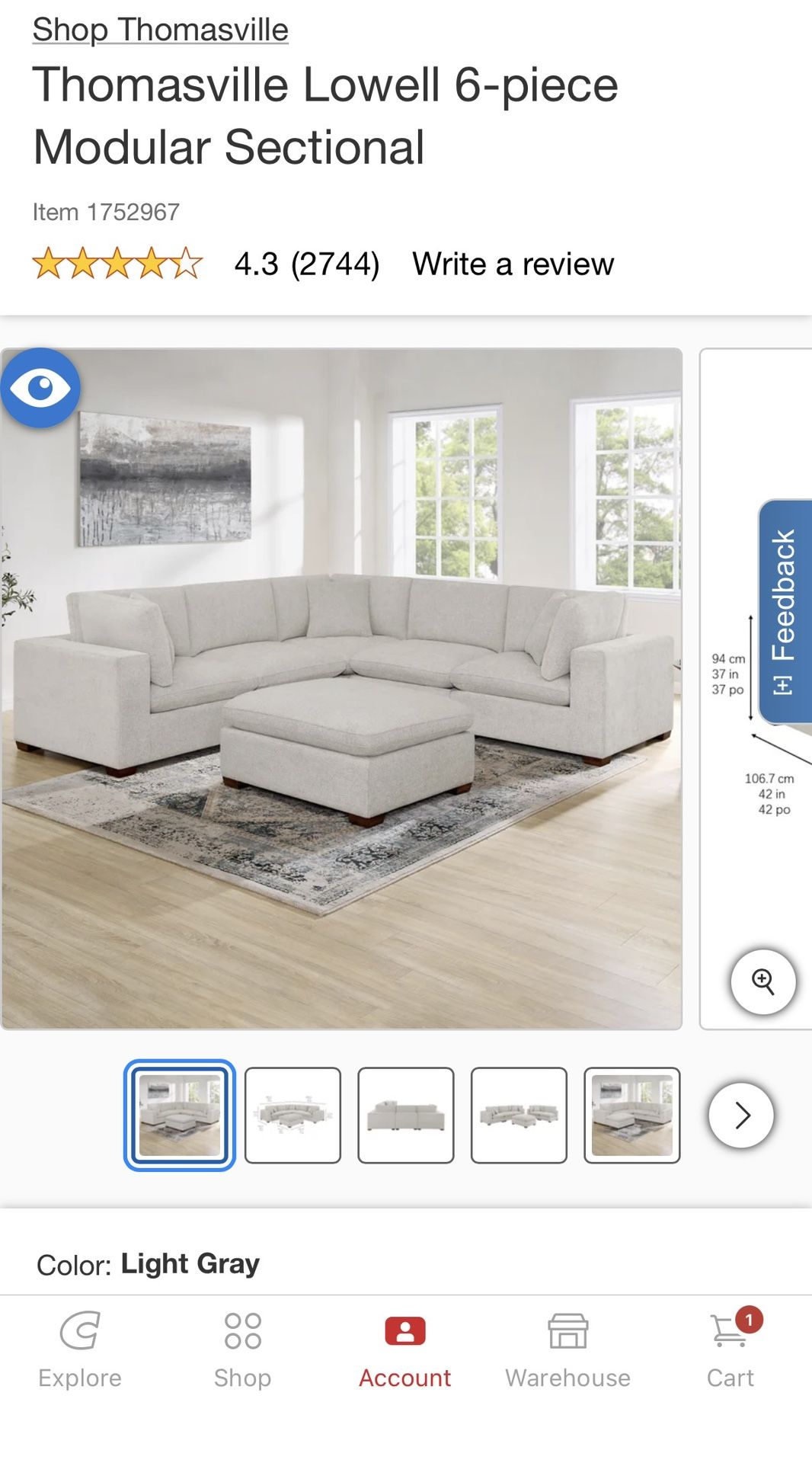 NEW/still In Boxes 6 Piece Modular Sectional