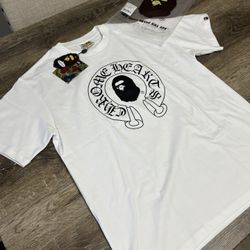 BAPE CHROME HEARTS TEE SIZE SMALL AND MEDIUM