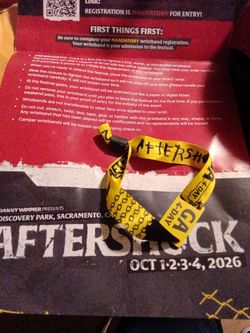 4 day general admission Aftershock   concert ticket not registered yet 2026