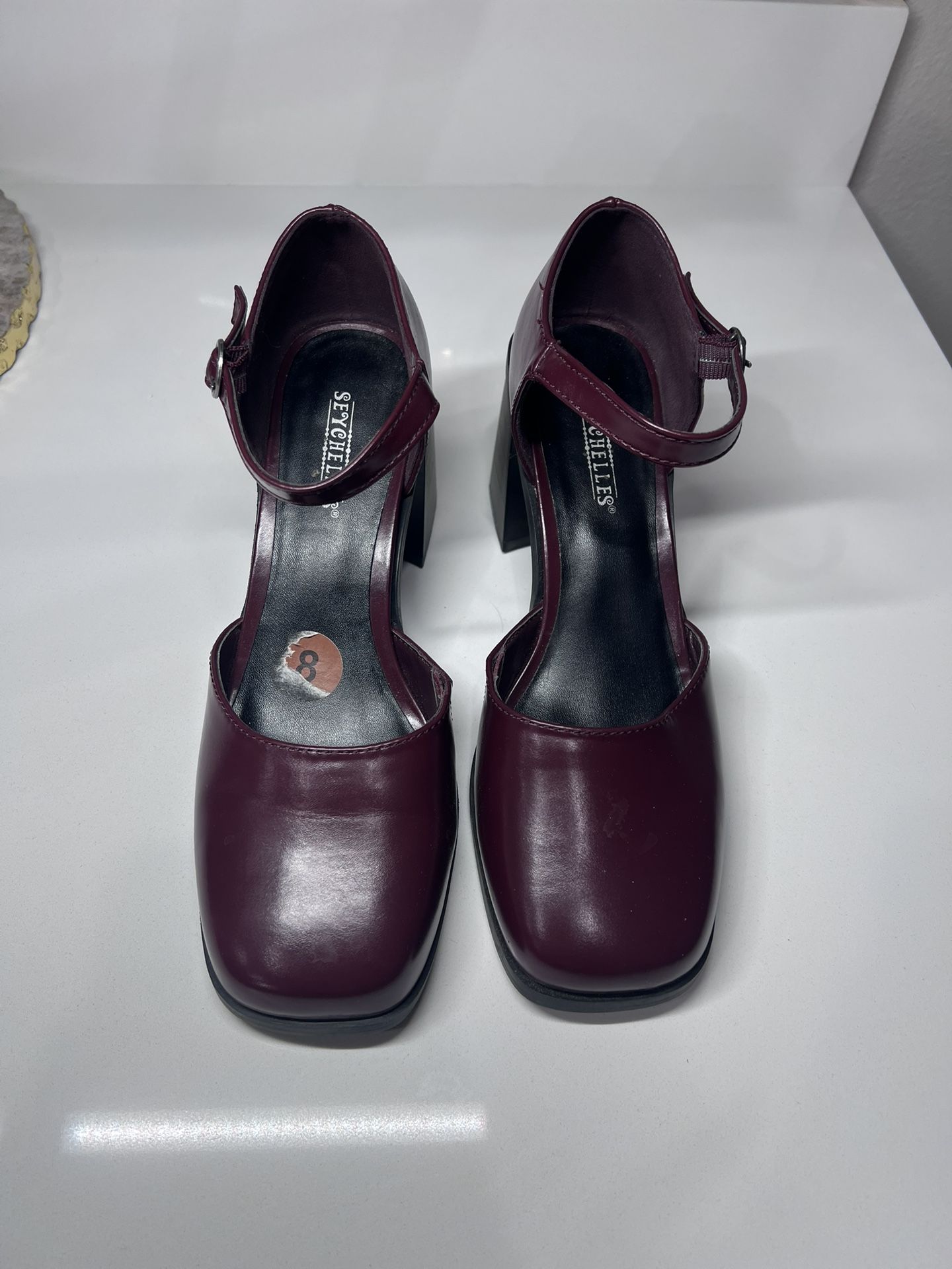 Maroon block Heels