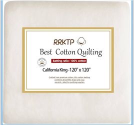 RRKTP 100% Cotton Quilt Batting California King