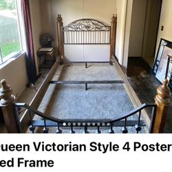Queen size Victorian style bed frame