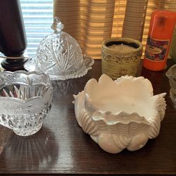 $3 each dentist glassware EAPG, occupied Japan, candles, candle holders, more
