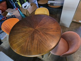 Mid century modern round dining room table