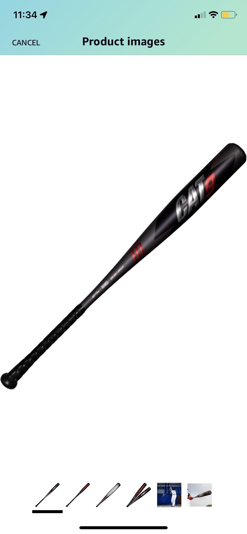 LIKE NEW-Marucci CAT9 -3 BBCOR Metal Baseball Bat, 2 5/8" Barrel