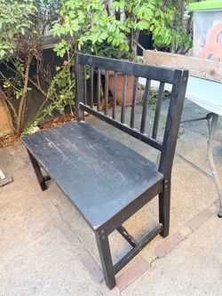 Black Wooden Bench