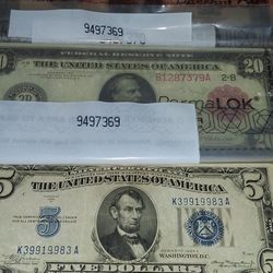 United States USA US XF Note $5 Dollars 1934 A Silver Certificate Blue Seal