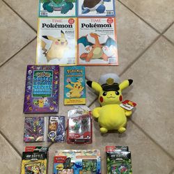 Lot Of New Mixed Pokémon Cards + Time Magazines + Books + Plush Pikachu (SANTA CLARITA) $100