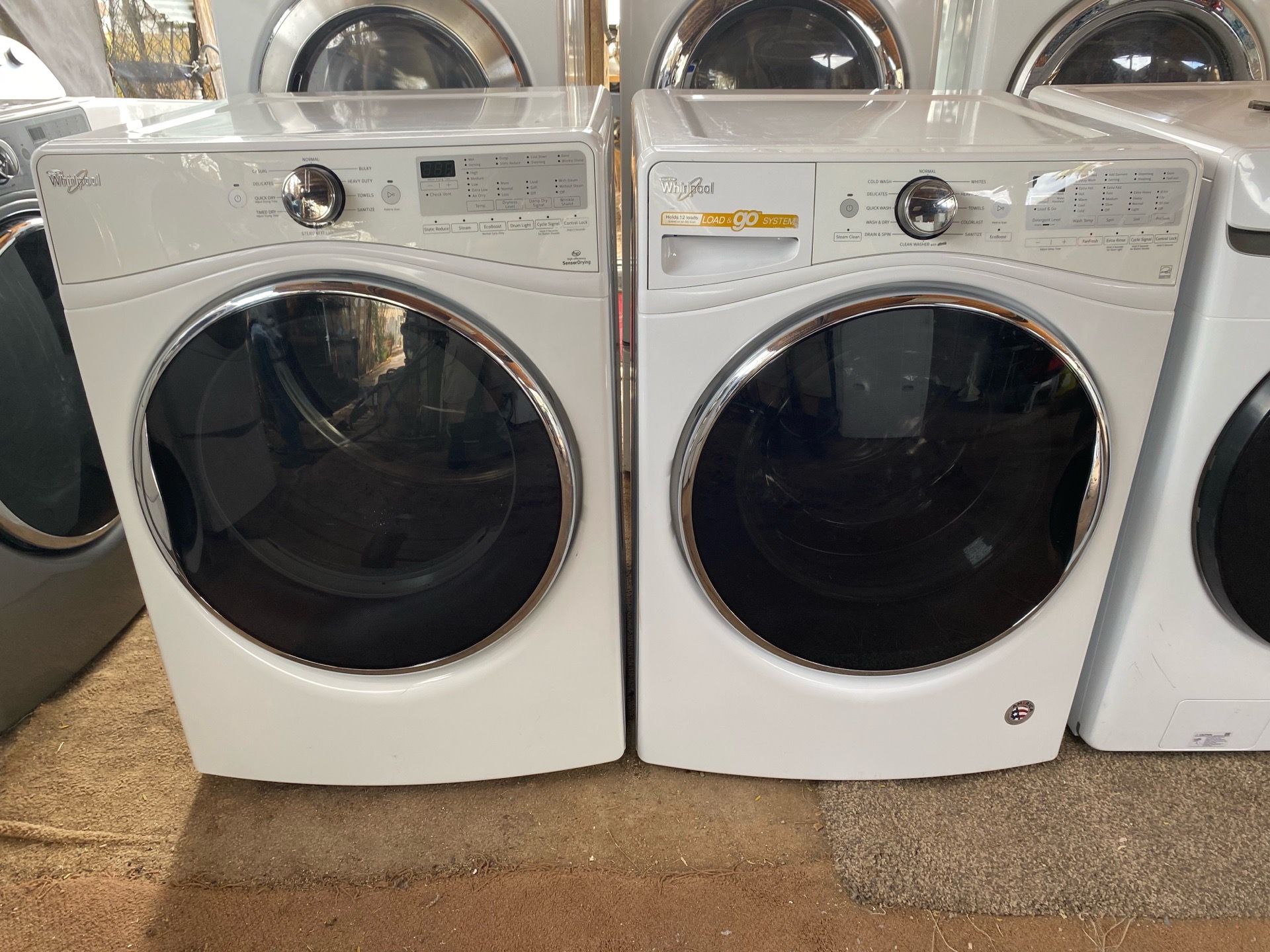Whirlpool washer, electric dryer