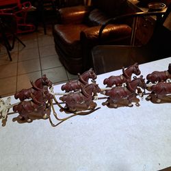 Vintage Cast Iron Clydesdale Horses