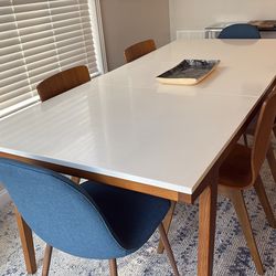 West Elm Adjustable Dining Table with Chairs