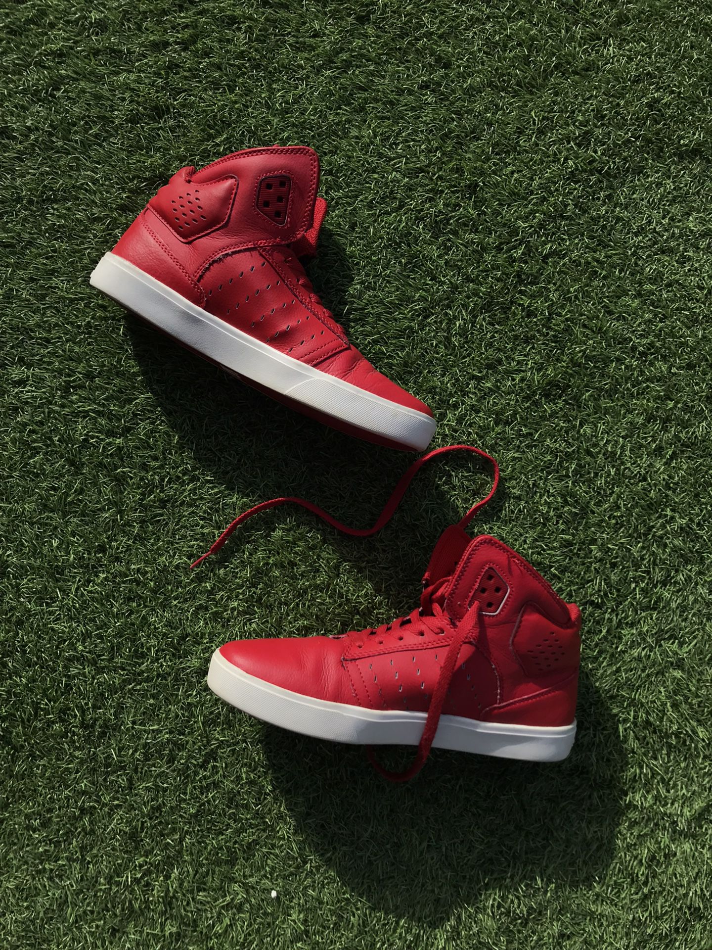 Supra Shoes Sneaker High Cut No Box Logo-Tongue/Heel Leather Red 22M 9 US for Sale in Santa Ana, CA OfferUp