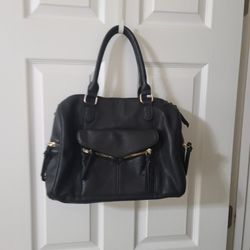 Leather Black Purse Many Pockets