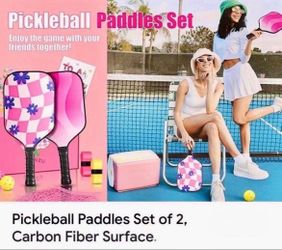 Pickleball Paddles Set of 2, Carbon Fiber Surface Paddles Two paddles,