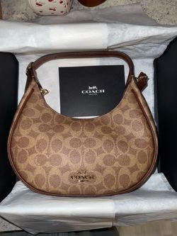 Brand New Coach Emily Shoulder Bag – Signature Canvas (Gold/Tan/Brown) – $130