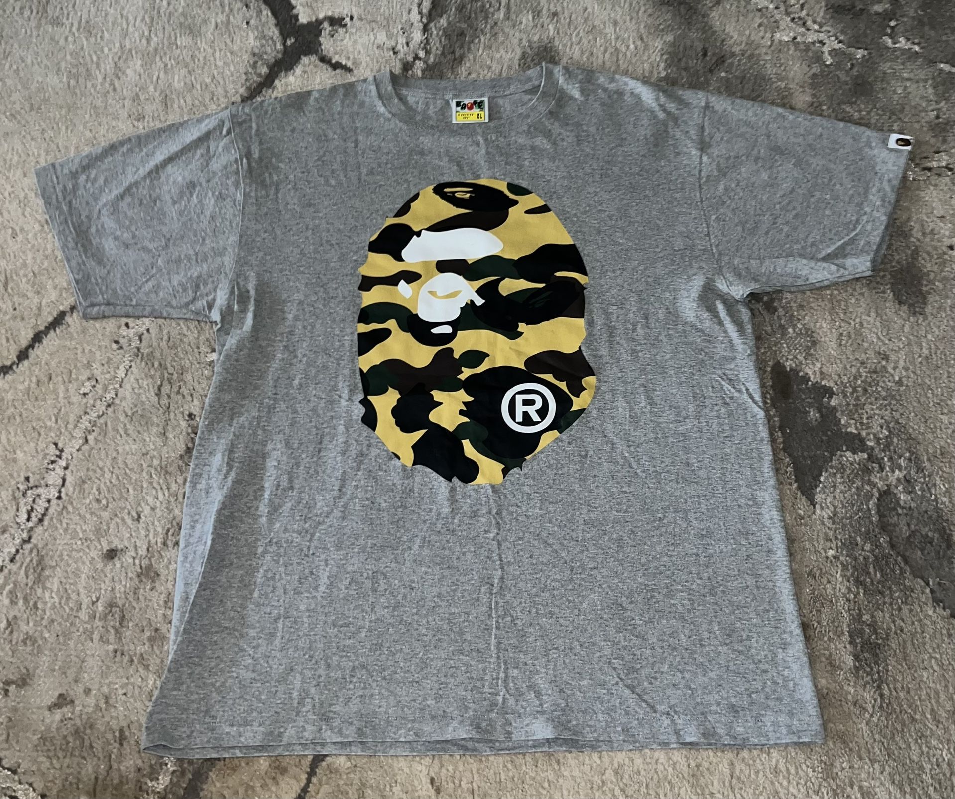 Bape Yellow Camo Double Sided Ape Head Tee