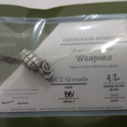 Pure Silver Miniature Grenade