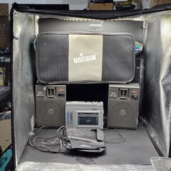 Vintage Unitech IS-113F Cassette Player w/ ST-2 Speakers FM Stereo Module – Work