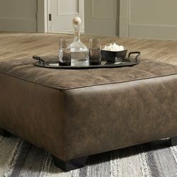 Abalone Chocolate Oversized Accent Ottoman

