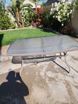 Rectangle Patio Table With Umbrella Hole