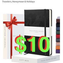 Travel Planner, Black | Vegan Leather Hardcover with Thick 120gsm Lined Paper | Travel Checklists & 8 Trip Sections | Gift Box | for Gap Year Traveler