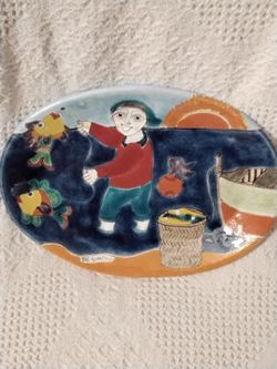 Vintage Giovanni De Simone Ceramic Pottery Signed Platter