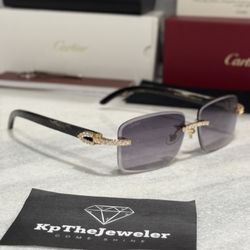 Cartier Black Buffs Purple Tint Gold