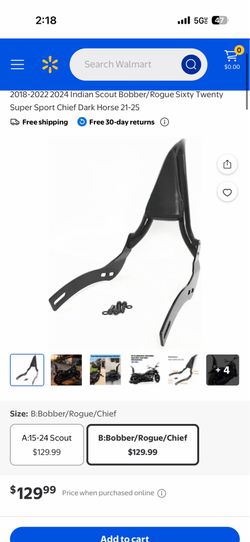 Black Sissy Bar Backrest Passenger Back Rest Rear Pad for 2018-2022 2024 Indian Scout Bobber/Rogue Sixty Twenty Super Sport Chief Dark Horse 21-25