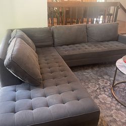Sectional sofa, charcoal gray