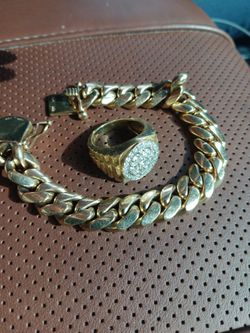 108 Grams 10k Miami Cuban And Diamond RING