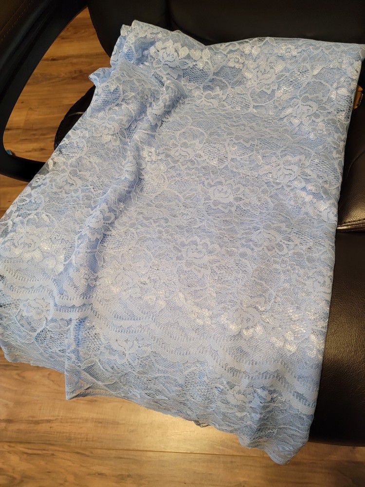 Lace Fabric- Ice Blue, 54"wide, 3.5 Yds