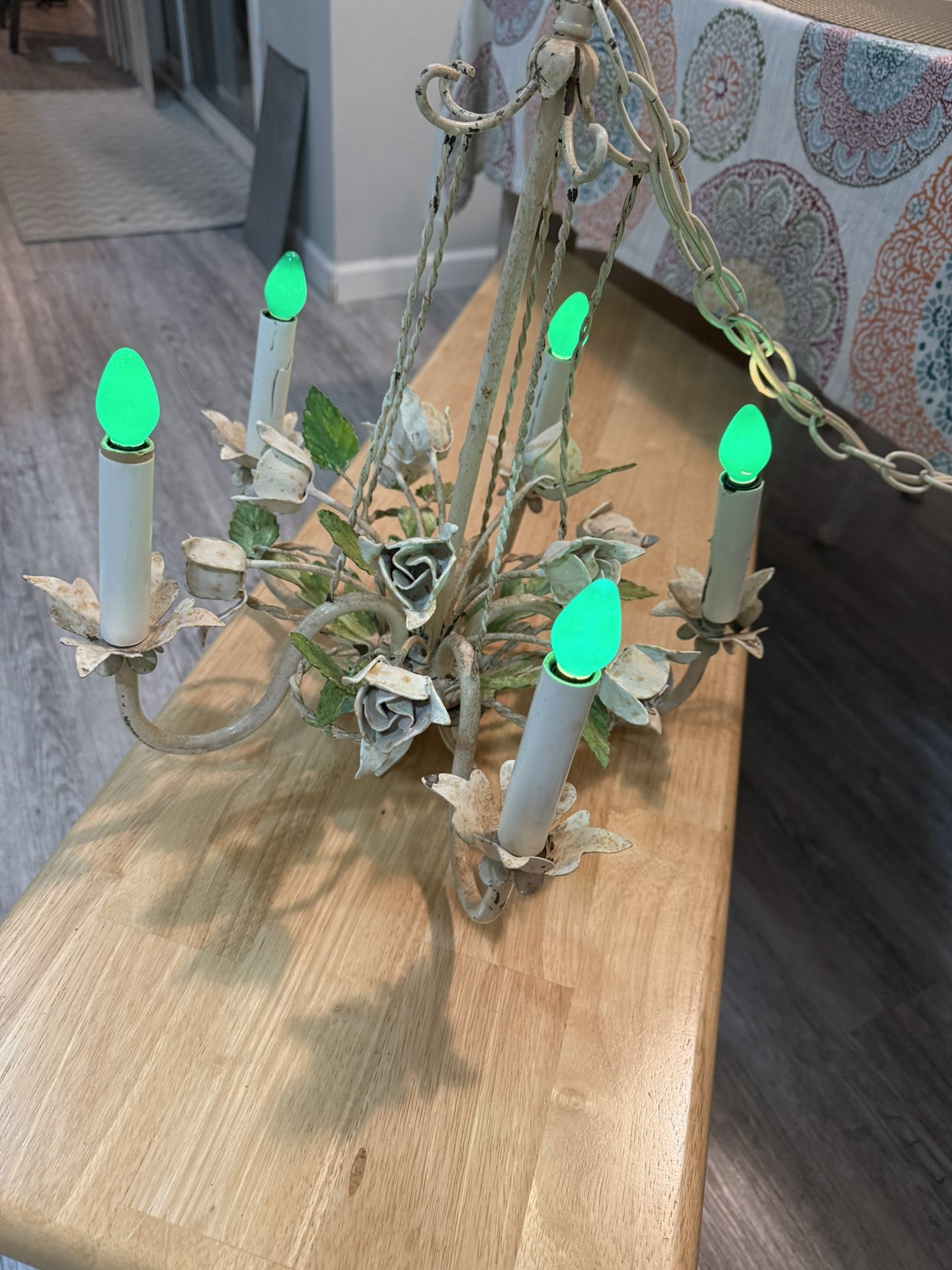 vintage Italian tole chandelier