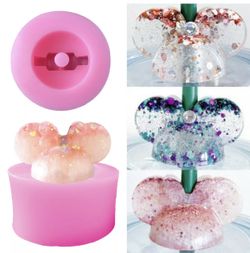Minnie Mickey Mouse Straw Topper Mold for Epoxy Resin