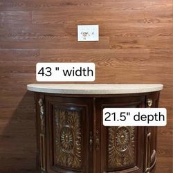 Elegant Marble-Top Console Cabinet