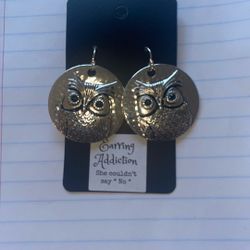 Sterling Silver Owl Earrings 