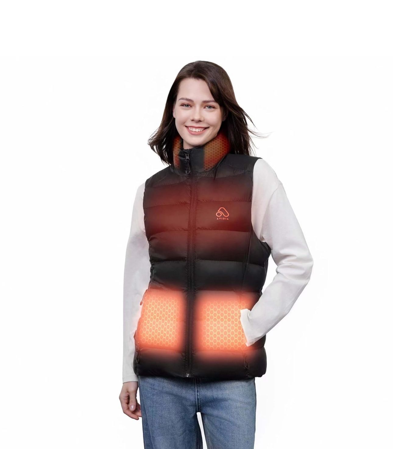 AVIDIA Heated Down Vest for Women with Battary Pack, Rechargeable Women's Lightweight Heating Vest for Hunting, Gifts