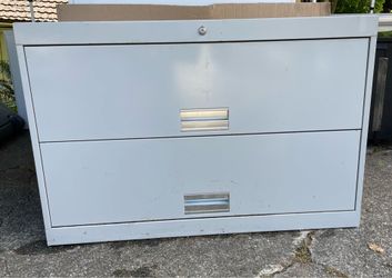 Global white lateral 3 drawer file cabinets.  Northeast Tacoma near the Centre at Norpoint