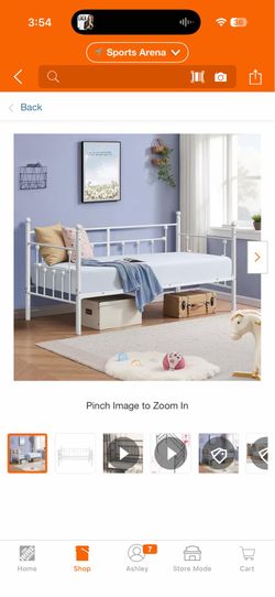 Used Twin White metal daybed w twin mattress