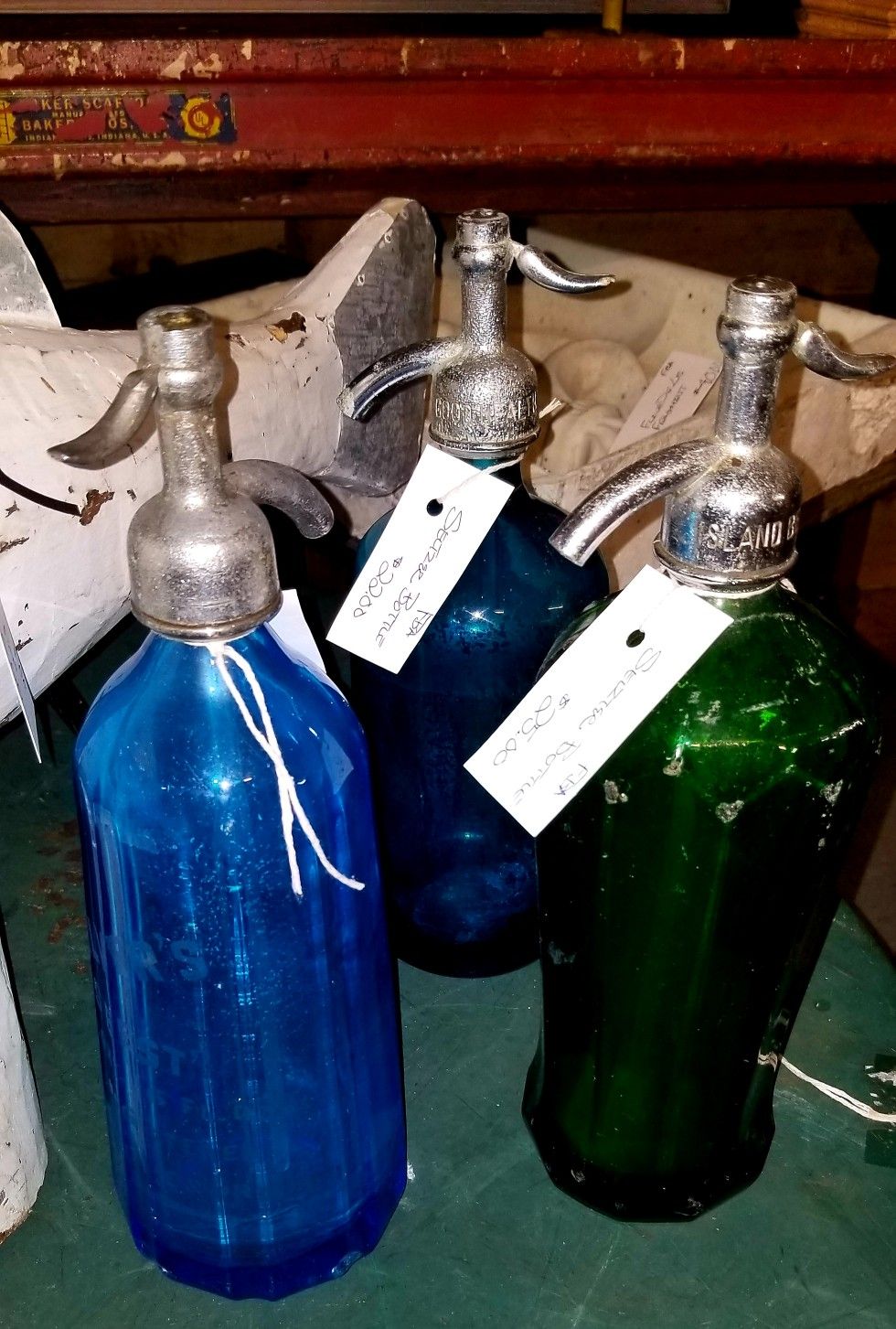 Vintage and antique seltzer bottles