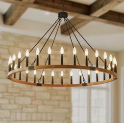 48” WHEEL CHANDELIER WITH 24 LIGHTS