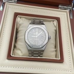 Silver Stainless Steal Audemars Piguet