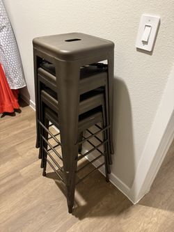 Set Of 4 Metal Stools