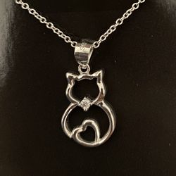 Cute Kitty Heart Tail Necklace
